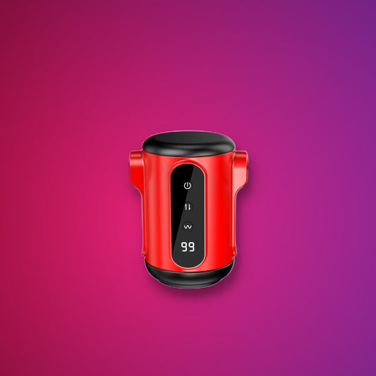 Knight – Hands-Free Masturbator with Phone Holder on a pink studio backdrop