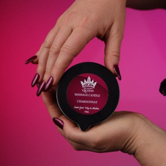 BDSM Massage Candle – Sandalwood on a pink studio backdrop
